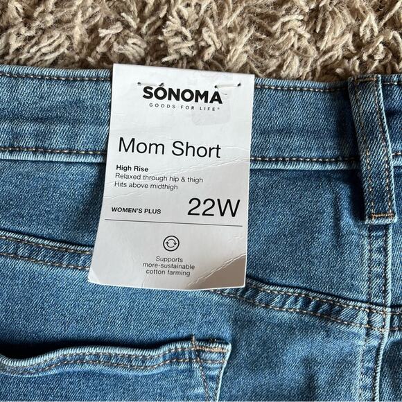 NWT! Sonoma Distressed Medium Wash Mom Short Size 22W - Picture 4 of 6